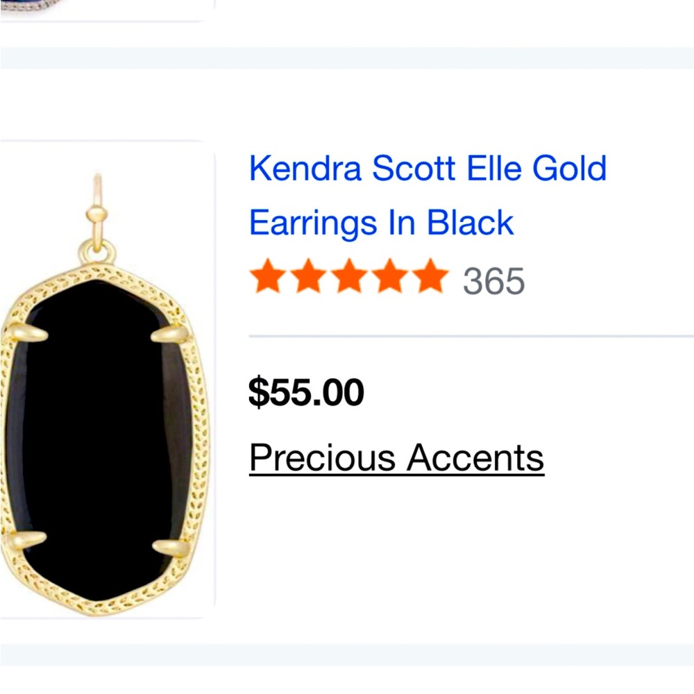Kendra Scott Elle Gold Earings - Black